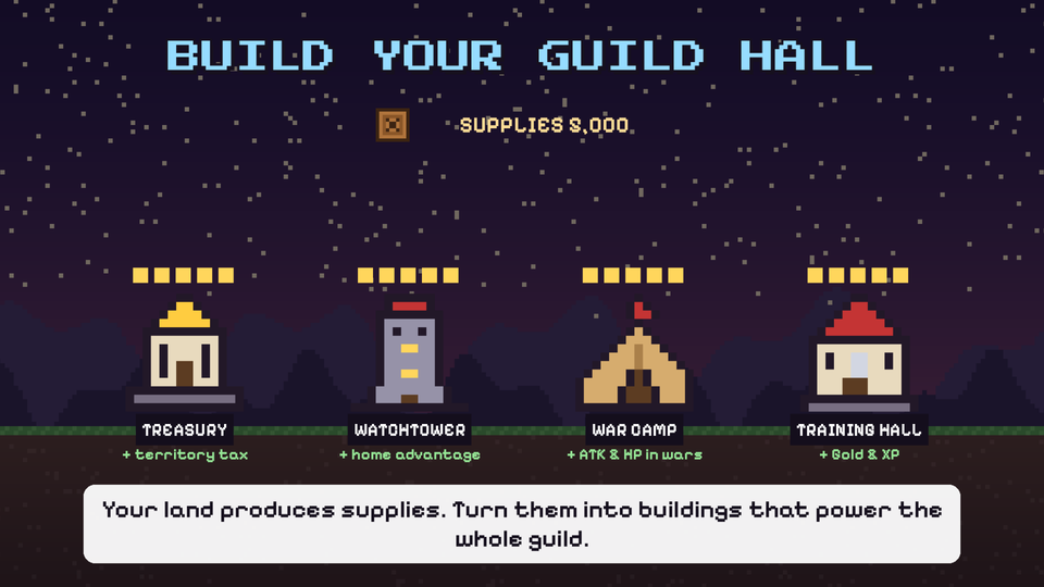 Illustration: the four guild hall buildings