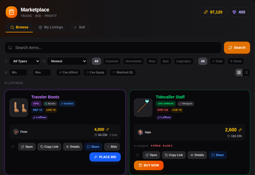Browsing the Marketplace