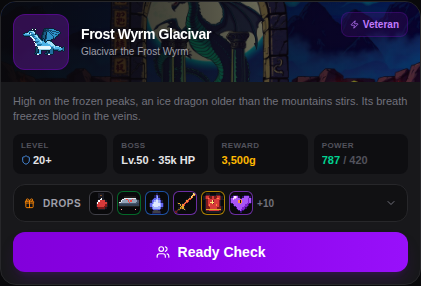 A Raid on the Raid page: level, boss, reward, your Power and its drops